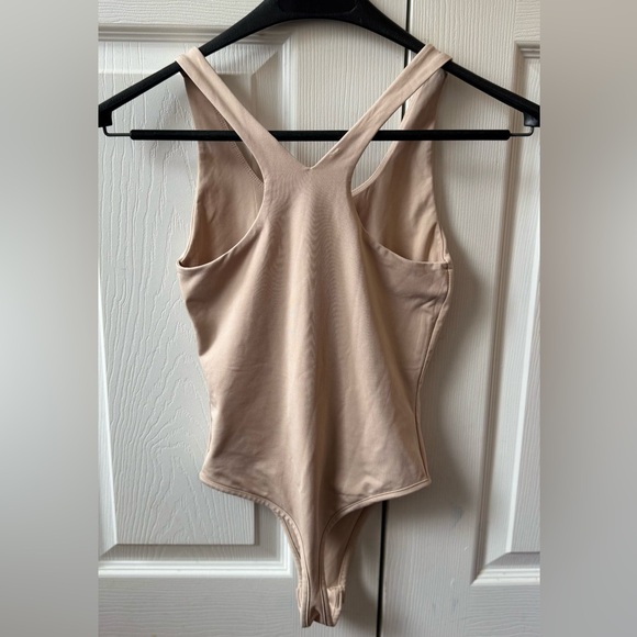 PLAYBOY Tan and Black Bodysuit with Iconic Logo (S) - Picture 2 of 6